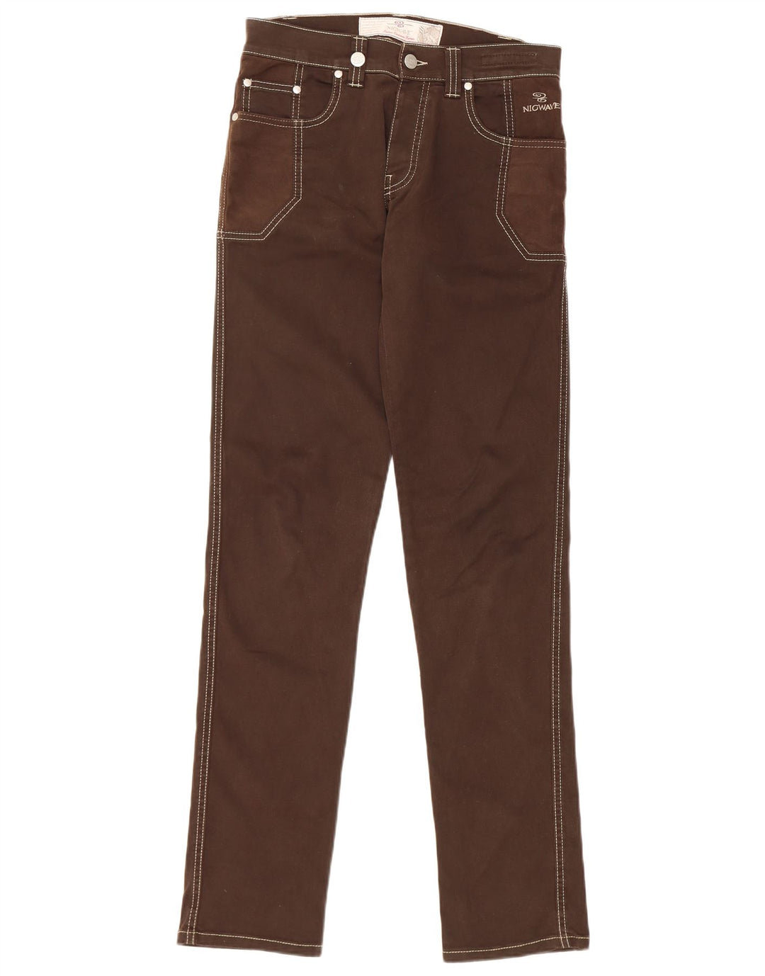Nicwave Jeans ajustados para mujer IT 44 Medium W30 L34 Algodón marrón