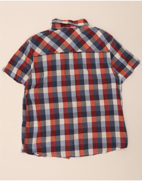 Camisa de manga corta para hombre Mountain Warehouse de algodón a cuadros multicolores grandes
