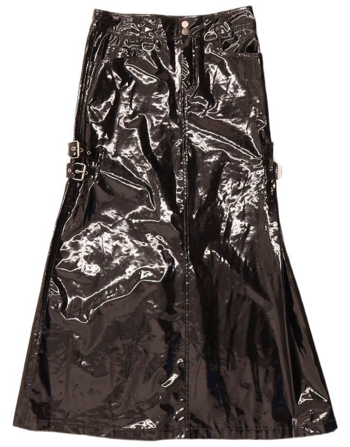 QUEEN OF DARKNESS Falda Maxi Acampanada para Mujer Pequeña W28 Negro Gótico