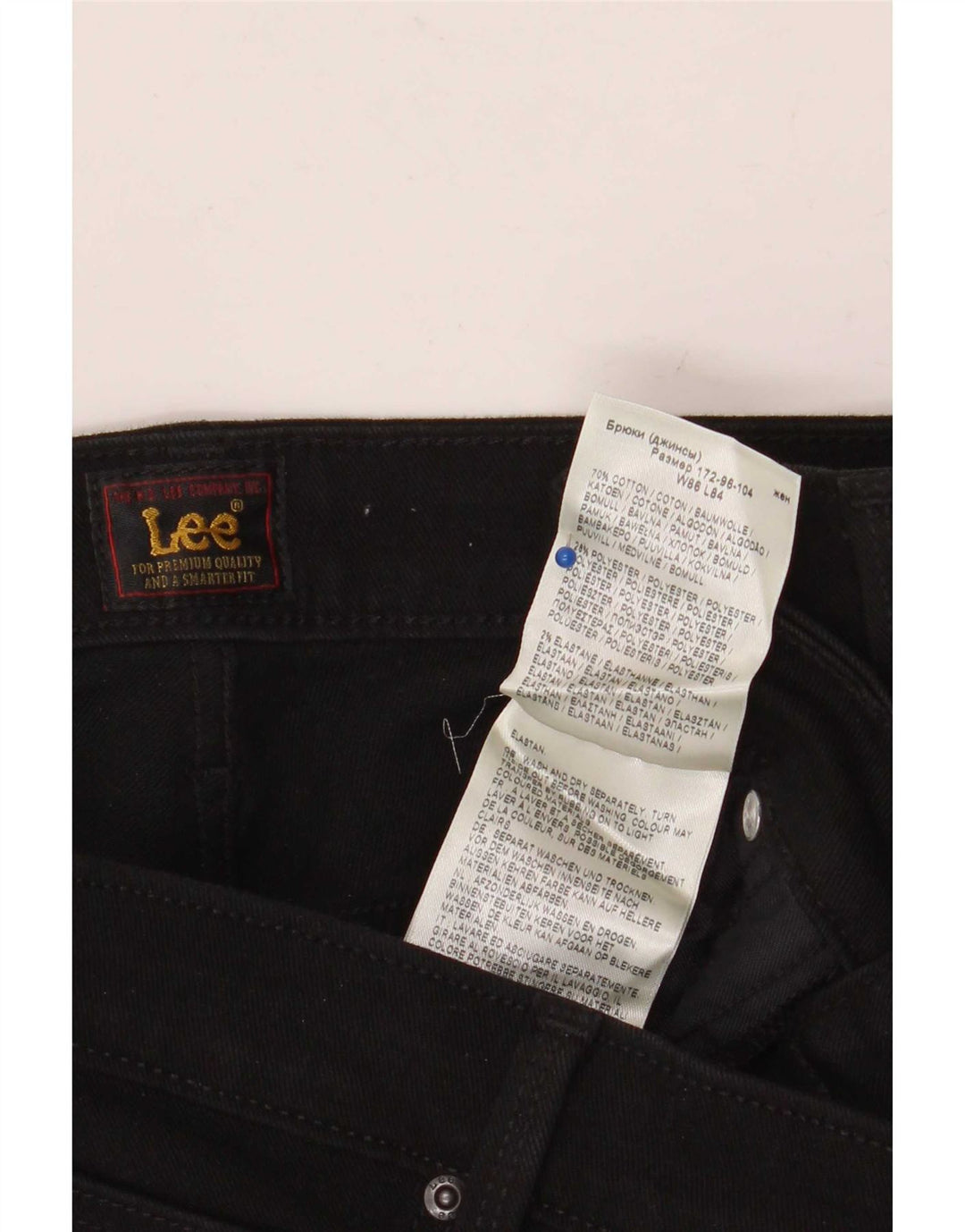 Vaqueros rectos Marion para mujer Lee W34 L33 Algodón negro