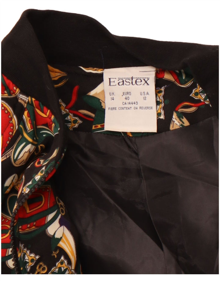 EASTEX Chaqueta bomber con gráfico extragrande para mujer Reino Unido 14 Grande Poliéster negro