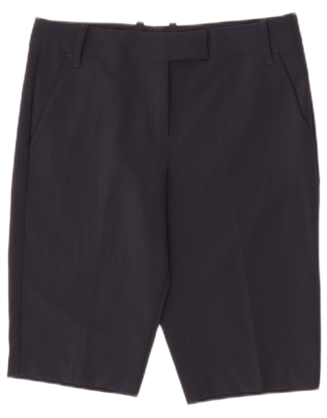 Pantalones Cortos Chinos Benetton Mujer IT 40 Small W28 Poliéster Azul Marino