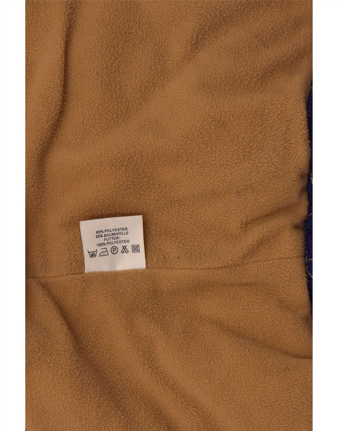 Vintage hombres con capucha chaqueta acolchada Reino Unido 42 XL poliéster púrpura