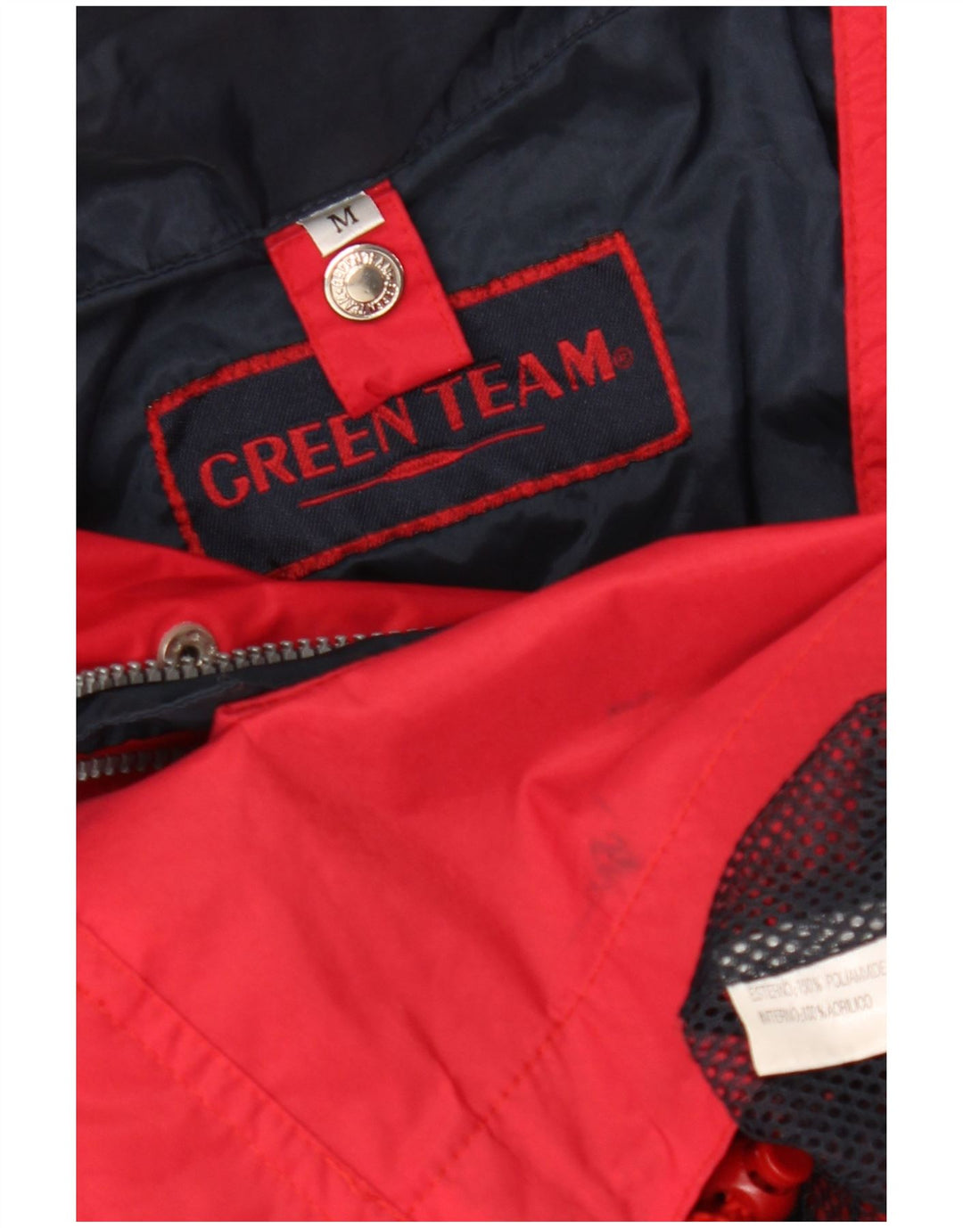 VINTAGE Chaqueta cortavientos para hombre Reino Unido 38 Poliamida roja mediana