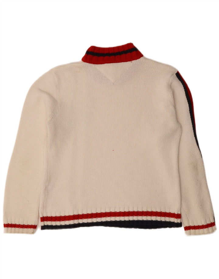 TOMMY HILFIGER Womens Turtle Neck Jumper Sweater UK 16 Large White