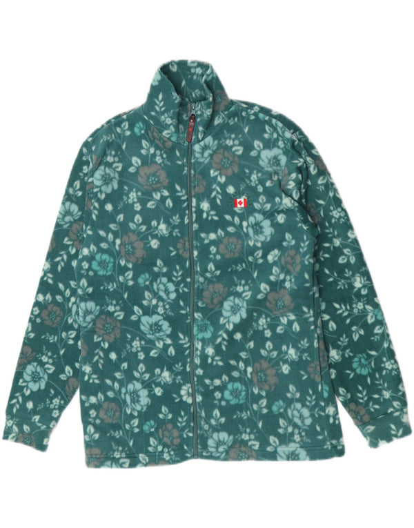 Canada Logan Chaqueta polar para mujer UK 18 XL Poliéster floral verde
