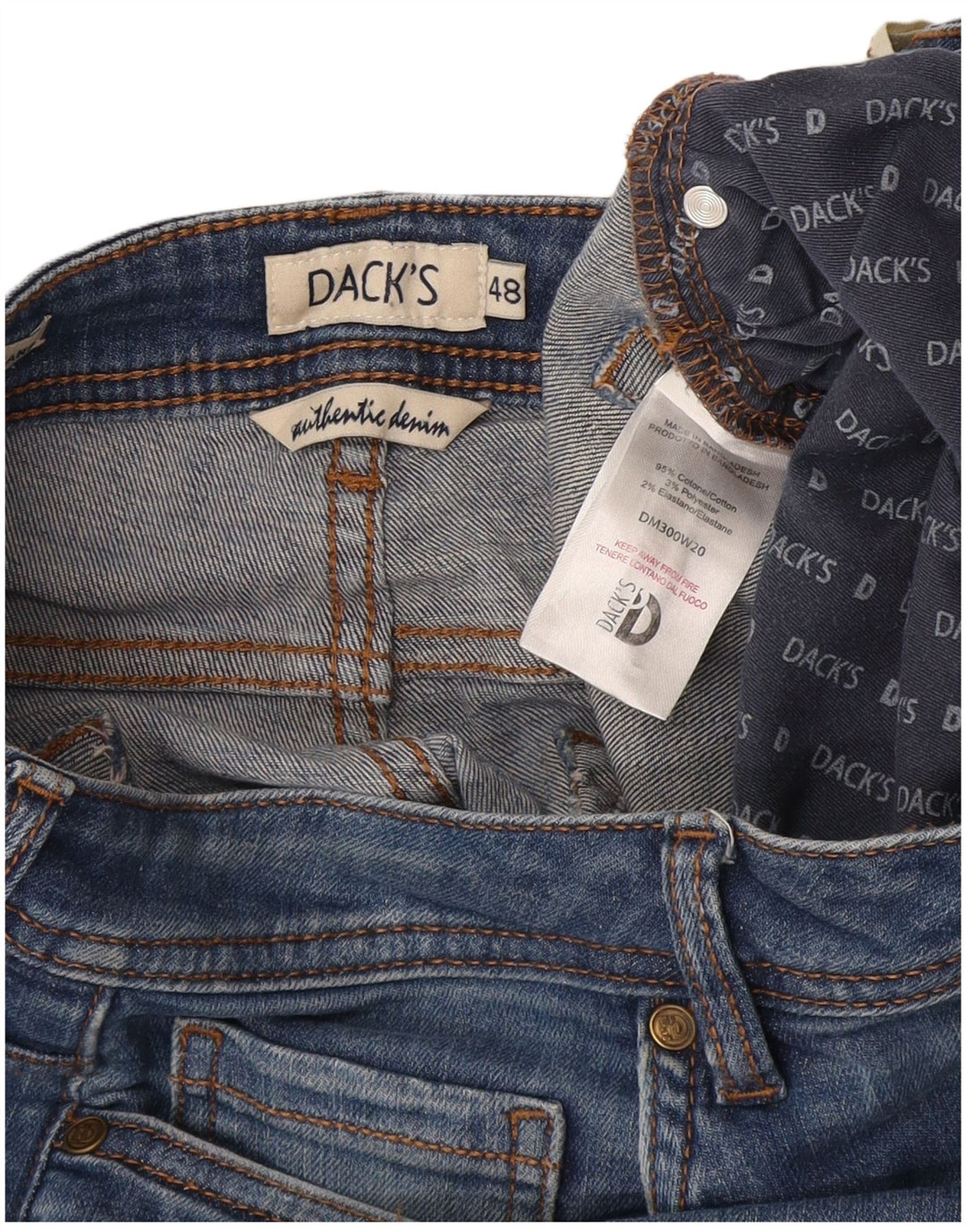 Dack's Jeans ajustados para mujer IT 48 XL W32 L26 Algodón azul