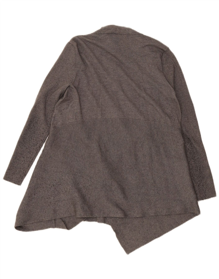 Zara Suéter tipo cárdigan abierto asimétrico para mujer UK 42 Viscosa gris medio
