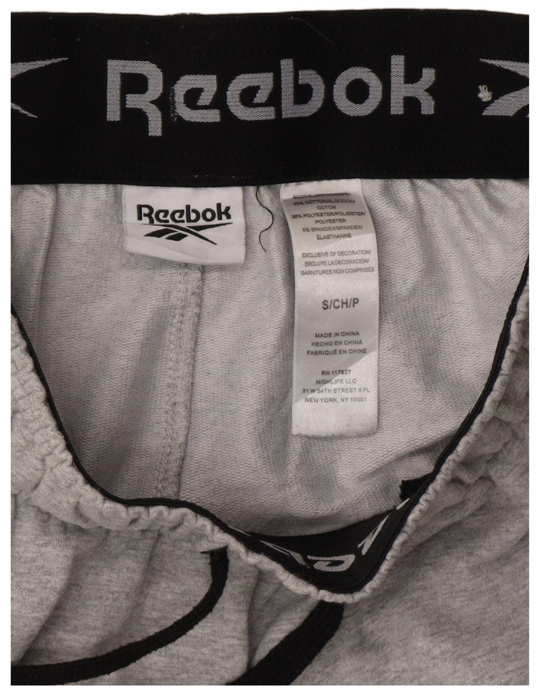 Reebok Pantalones de chándal para Hombre Joggers Small Gris algodón