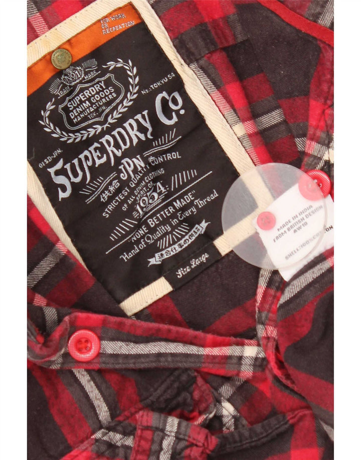 Superdry Camisa De Franela De Algodón Con Cuadros Rojos Grandes