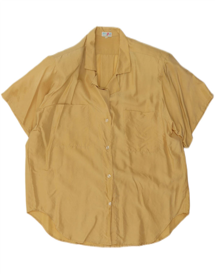 BALLOON Womens Oversized Short Sleeve Shirt Blouse IT 38 XS Yellow Silk