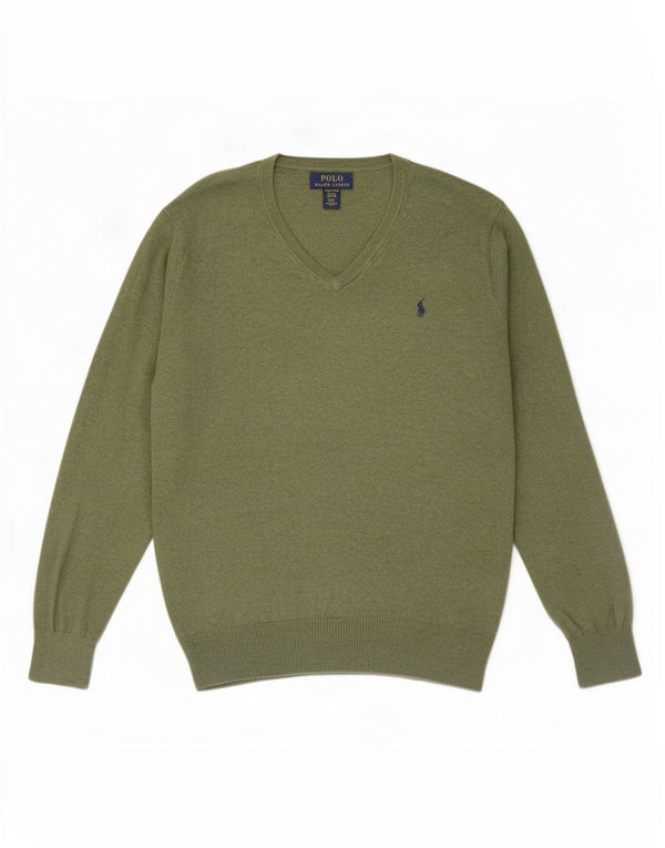 Polo Ralph Lauren Jersey con cuello en V para niño 15-16 años XL Verde