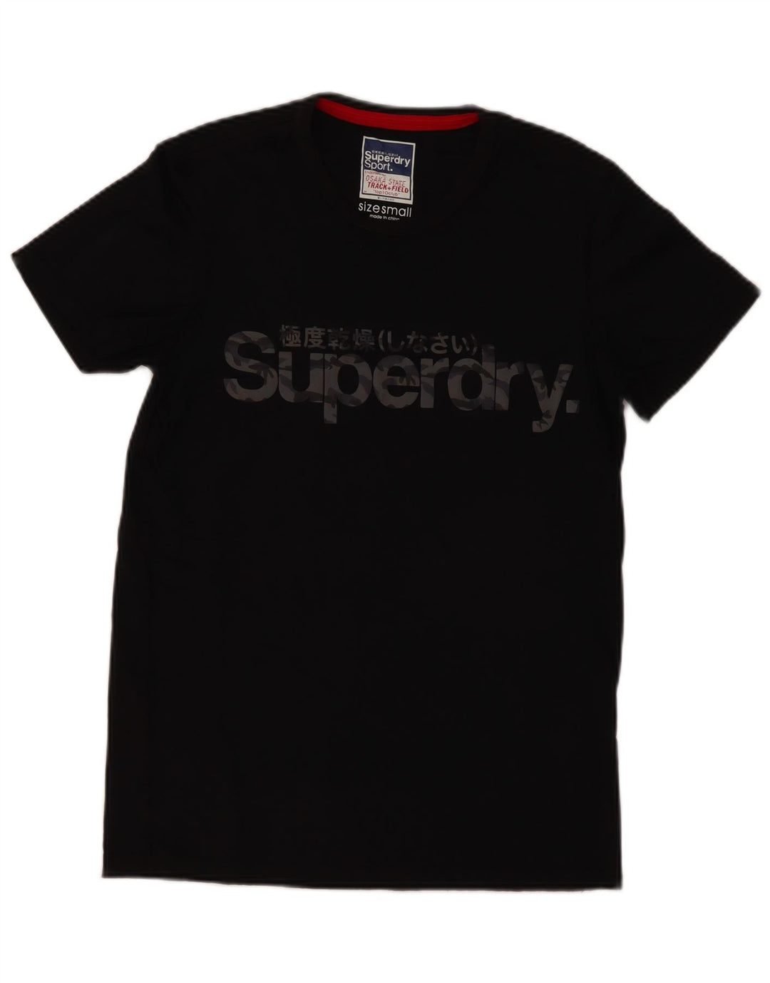 Superdry Camiseta con gráfico gráfico para hombre, talla pequeña, algodón negro