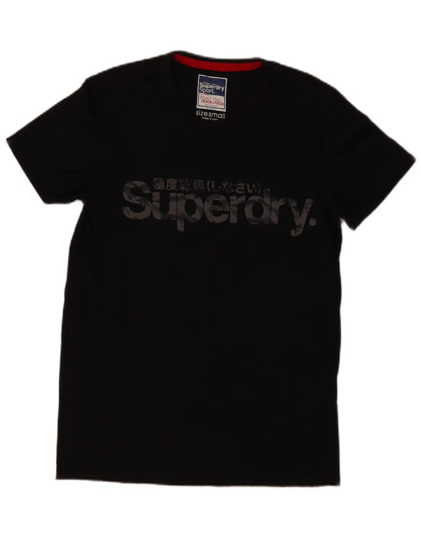 Superdry Camiseta con gráfico gráfico para hombre, talla pequeña, algodón negro