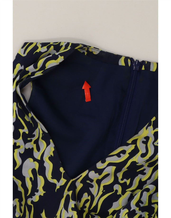 KAREN MILLEN Womens Abstract Pattern A-Line Dress UK 8 Small Navy Blue Vintage Karen Millen and Second-Hand Karen Millen from Messina Hembry 