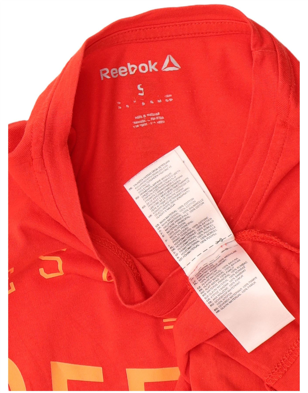 Reebok Camiseta gráfica para hombre Top Small Red Cotton