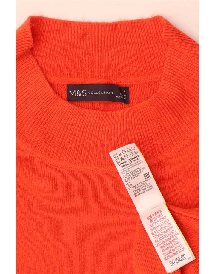 Marks & Spencer Jersey con Cuello Alto para Mujer UK 46 Grande Naranja