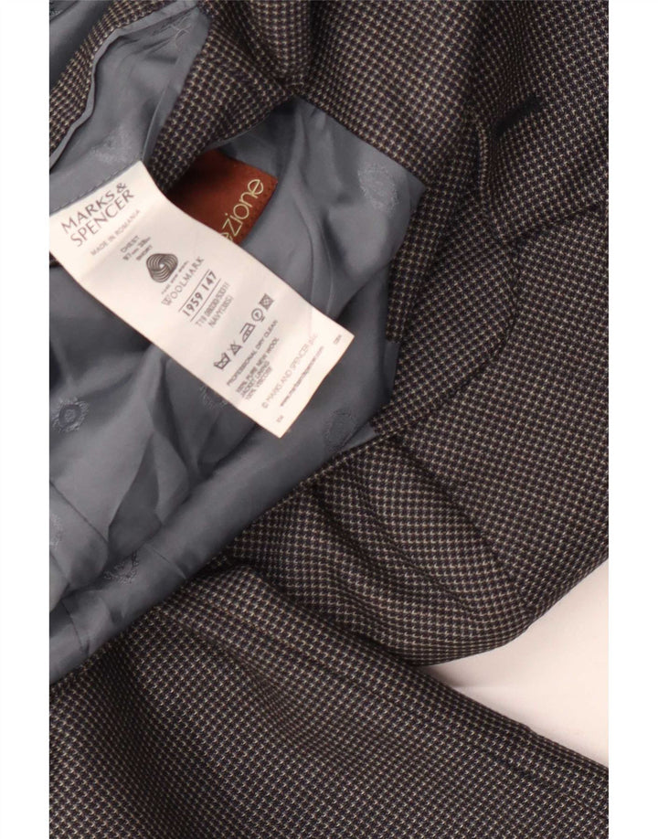 Marks & Spencer Chaqueta tipo blazer corta para hombre UK 38 Medium Azul marino Geométrico
