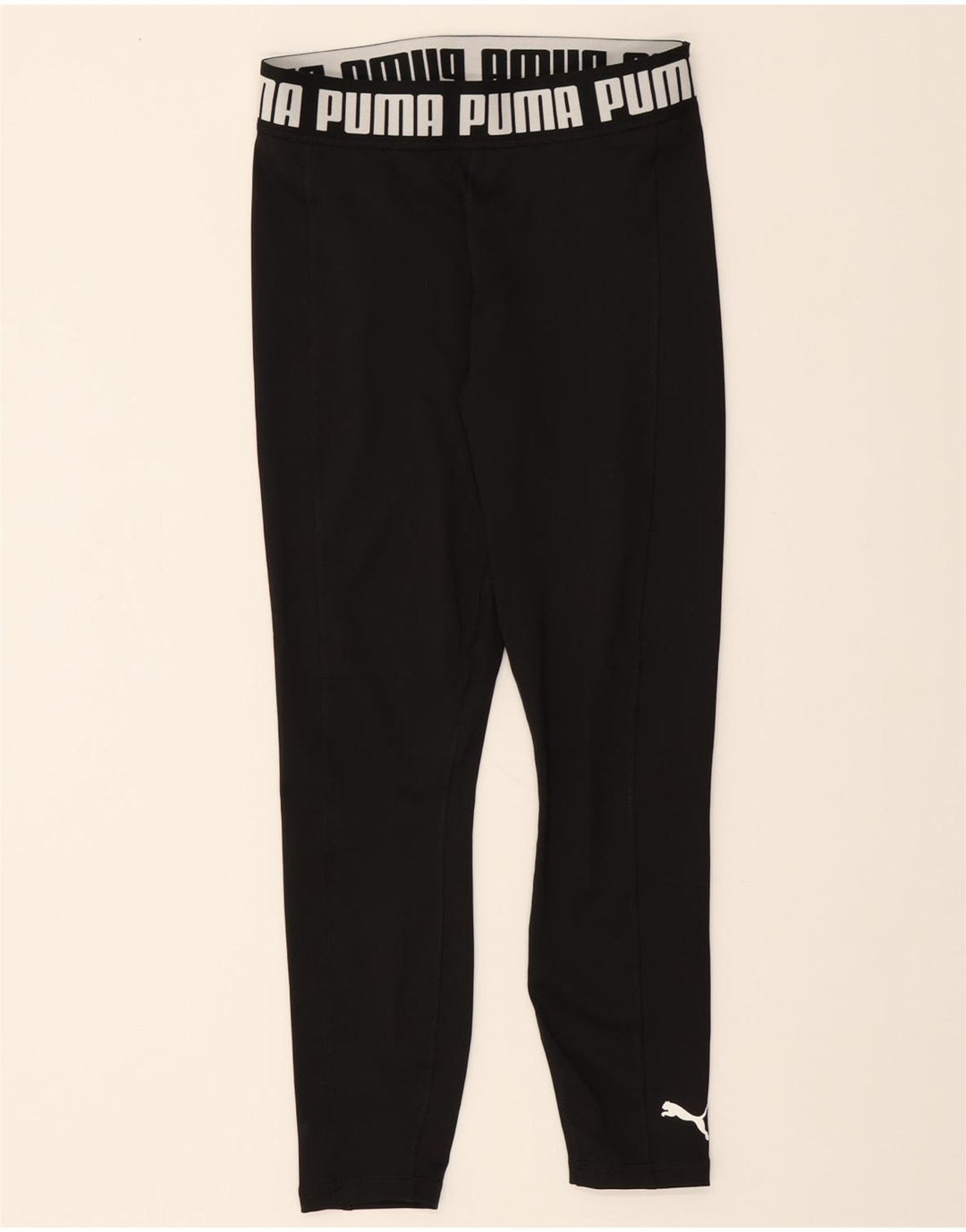 PUMA Womens Graphic Leggings UK 8 Small Black Polyester Vintage Puma and Second-Hand Puma from Messina Hembry 