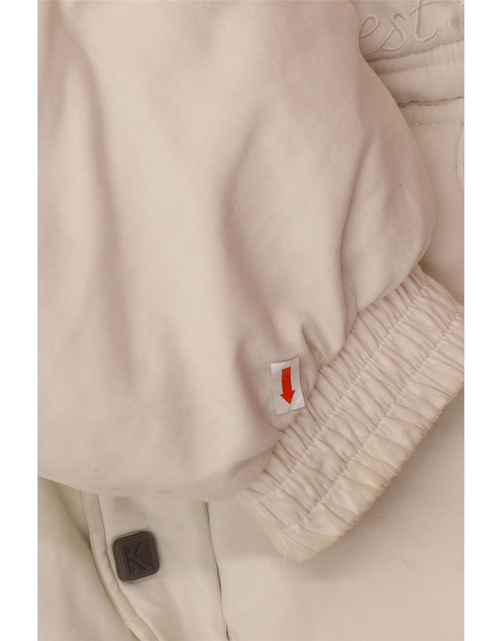 KARL KANI Chaqueta acolchada con capucha y gráfico para hombre UK 44 2XL Poliéster blanco