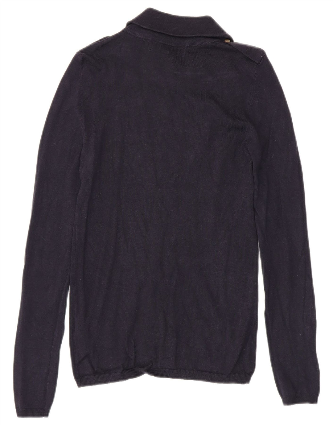 Zara - Jersey con cuello y cremallera para mujer, talla 40, talla M, viscosa, color azul marino