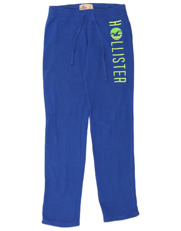 Hollister Mujer Graphic Chándal Pantalones UK 10 Small Azul Algodón