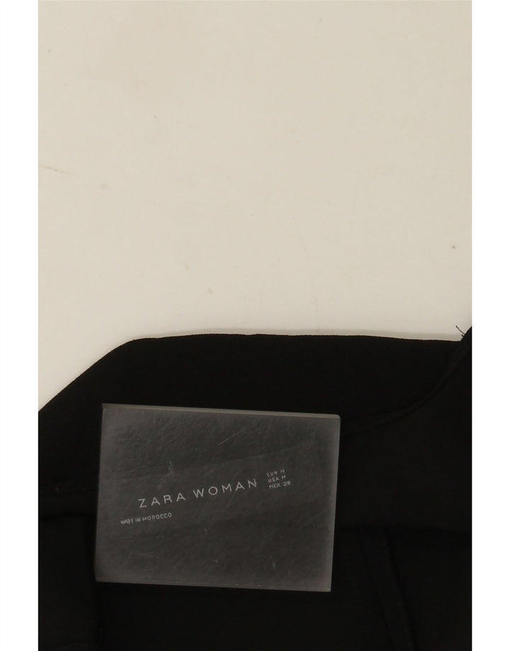 Zara Mujer Vestido Cruzado Sin Mangas UK 44 Mediano Negro