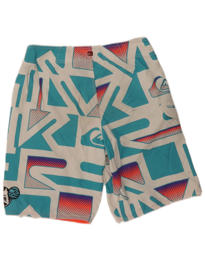 Quiksilver Shorts De Baño Gráficos Para Hombre Poliéster Geométrico Blanco Mediano