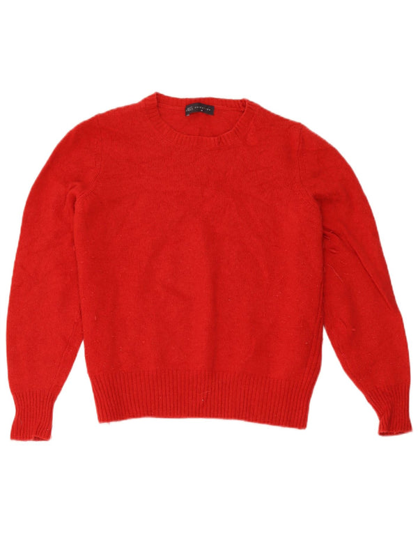 Marks & Spencer Suéter tipo jersey con cuello barco para mujer UK 40 XL Lana de cordero roja