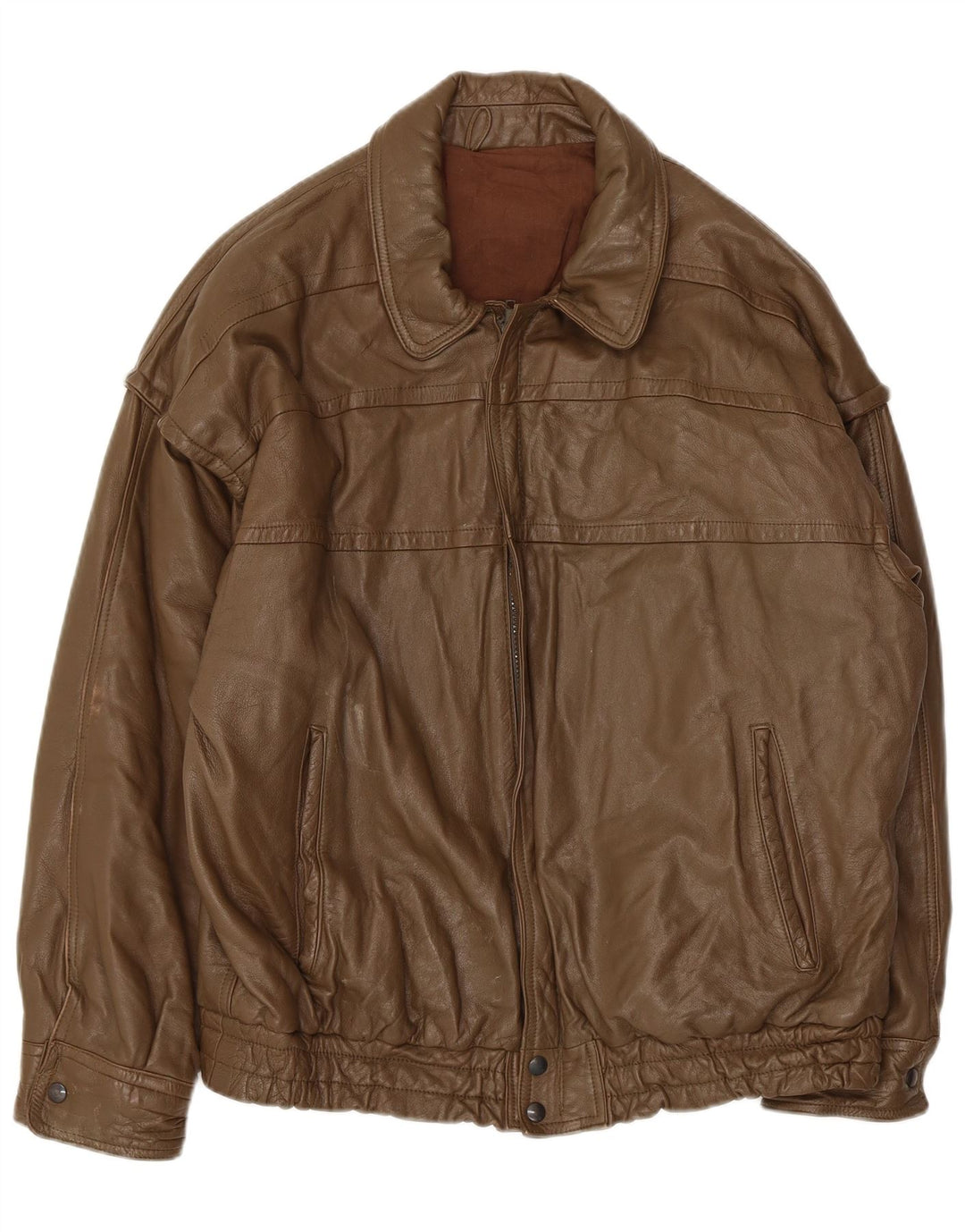 Vintage chaqueta de cuero para hombre Reino Unido 40 cuero caqui grande