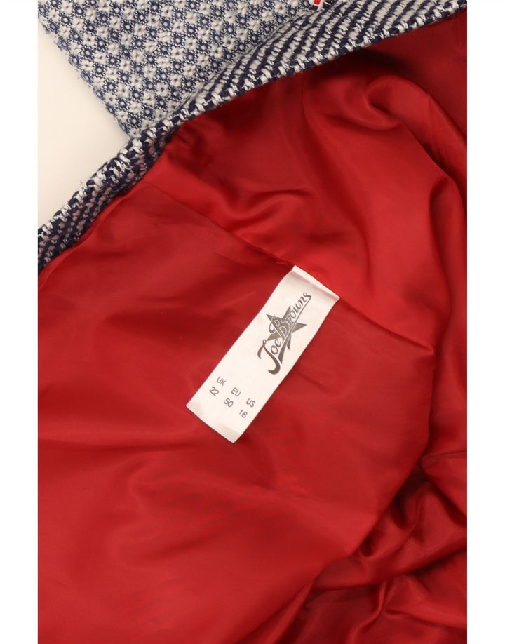 JOE BROWNS Chaqueta tipo blazer de 4 botones para mujer UK 22 3XL Azul marino a cuadros