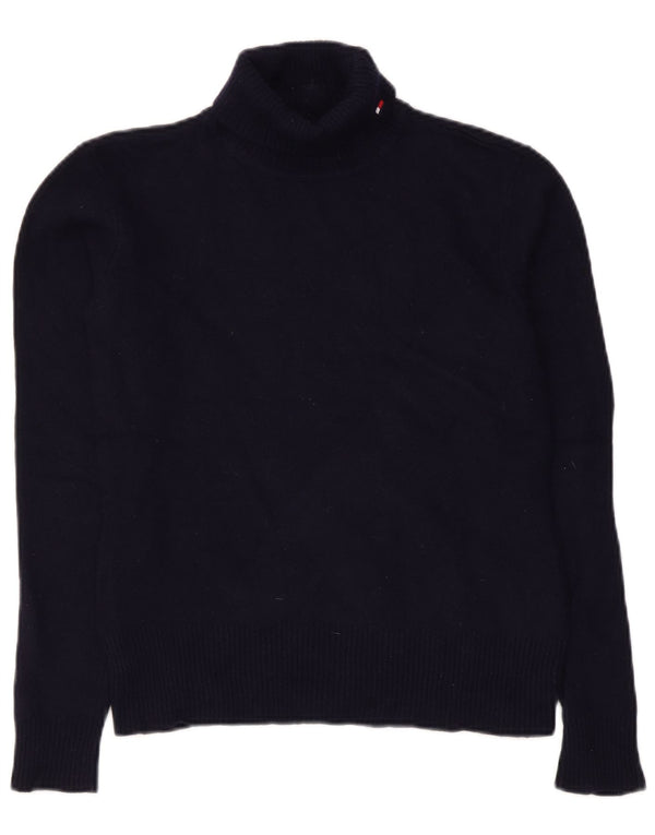 Tommy Hilfiger Suéter tipo jersey con cuello vuelto para mujer UK 12 Medium Azul marino
