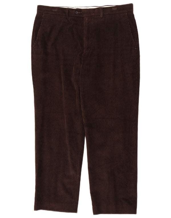 Marks & Spencer Pantalones de pana entallados para hombre W36 L29 Algodón marrón
