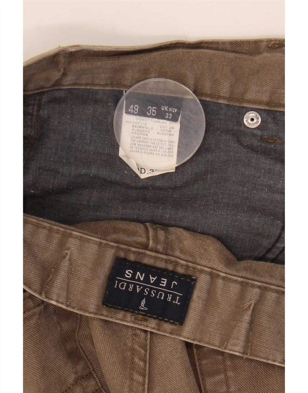 Vaqueros Hombre Trussardi Rectos W33 L27 Algodón Beige