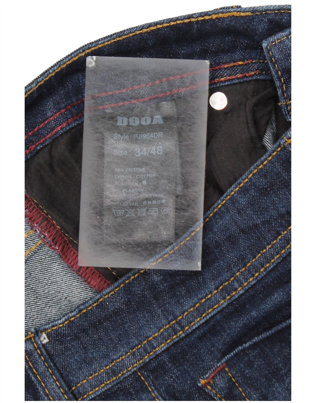 Vintage Hombres Slim Jeans IT 48 Medio W34 L30 Algodón Azul Marino