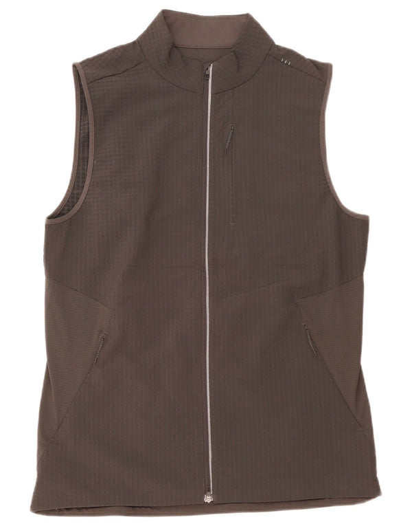 Lululemon Hombre Chándal Sin Mangas Chaqueta Superior Cuadros Gris Medio