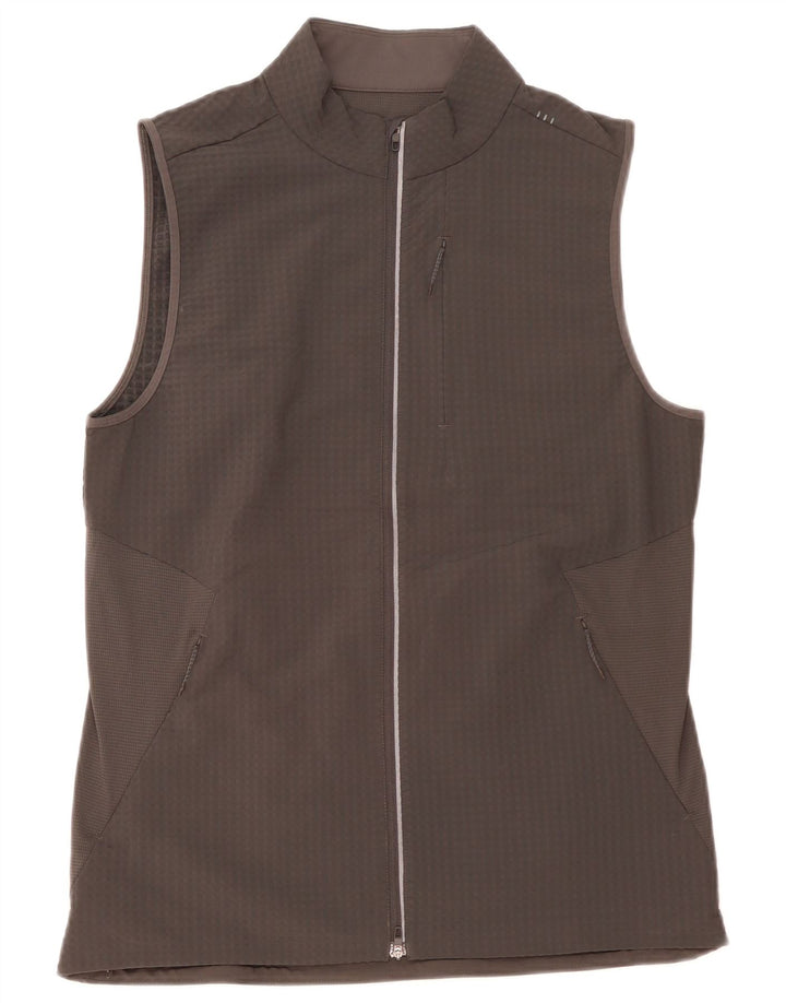 Lululemon Hombre Chándal Sin Mangas Chaqueta Superior Cuadros Gris Medio