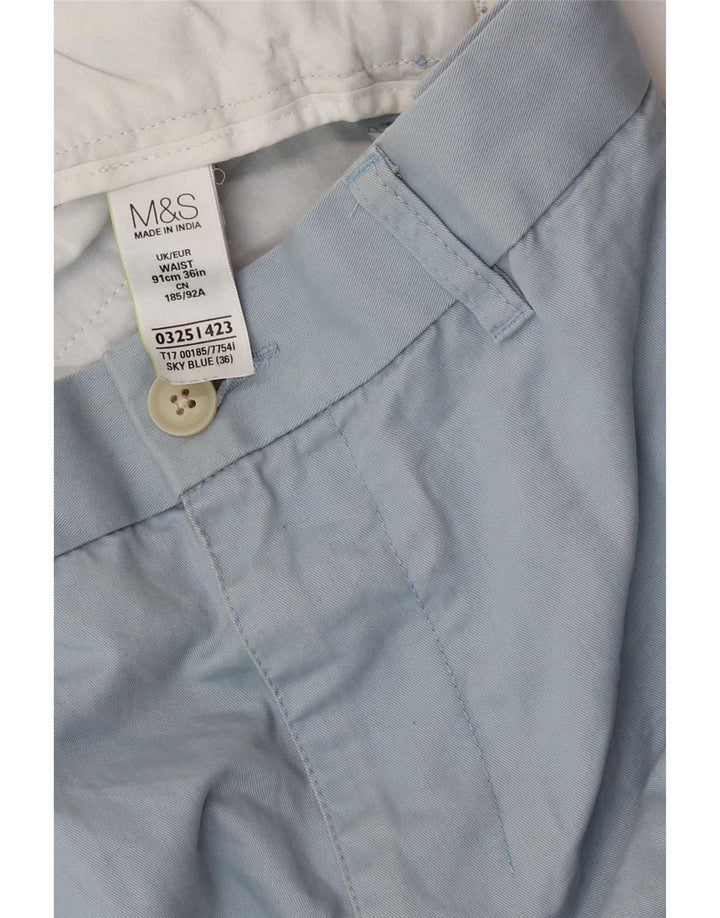 Marks & Spencer Pantalones cortos chinos para hombre W36 Algodón azul grande
