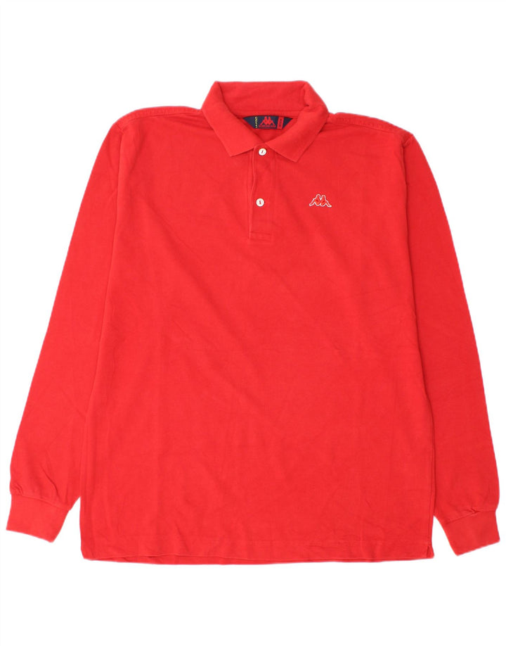 Kappa Polo De Manga Larga Para Hombre Algodón Rojo Medio