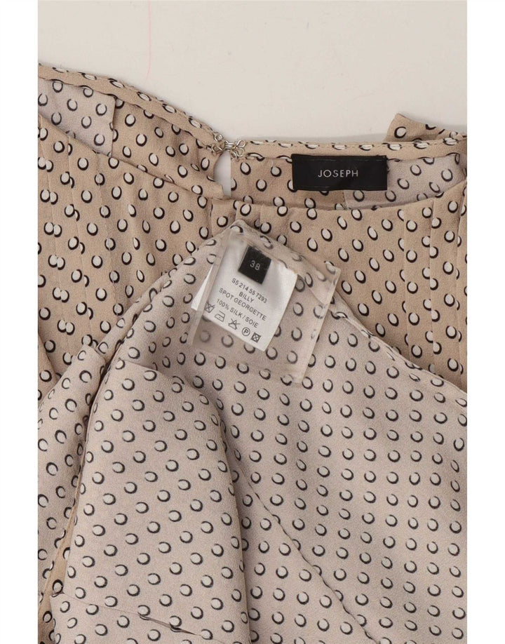 Joseph Vestido acampanado para mujer EU 38 Seda mediana beige con lunares