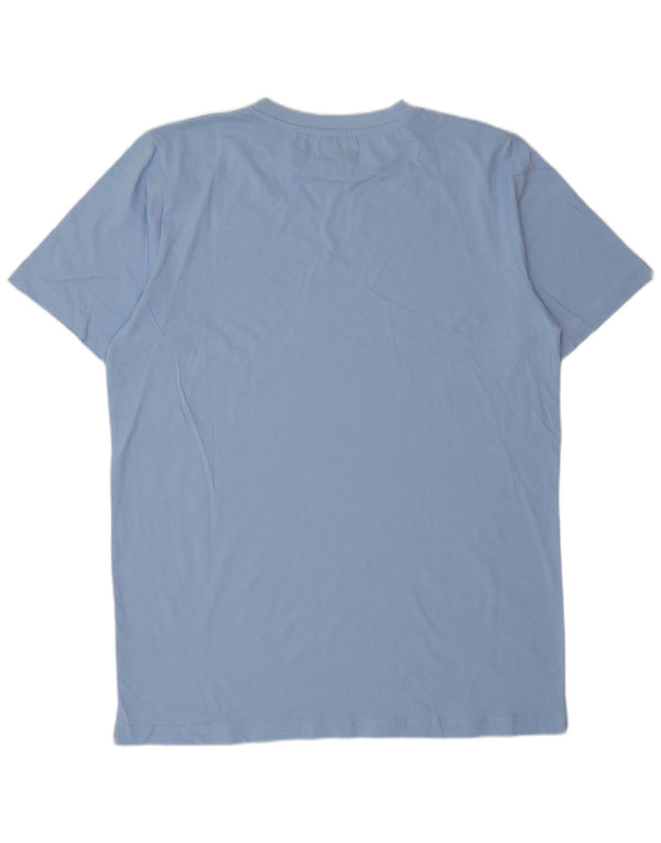 KAPPA Hombre Camiseta Top Azul Medio Algodón