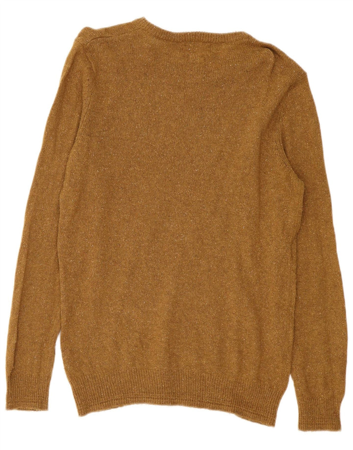 Marks & Spencer Jersey con Cuello Redondo para Hombre de Lana Moteada de Color Caqui Grande
