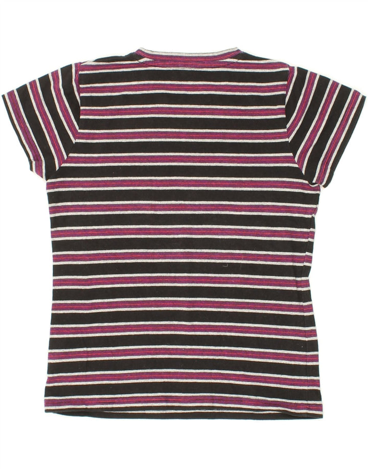 KILLTEC Boys T-Shirt Top 11-12 Years Black Striped Cotton Vintage Killtec and Second-Hand Killtec from Messina Hembry 