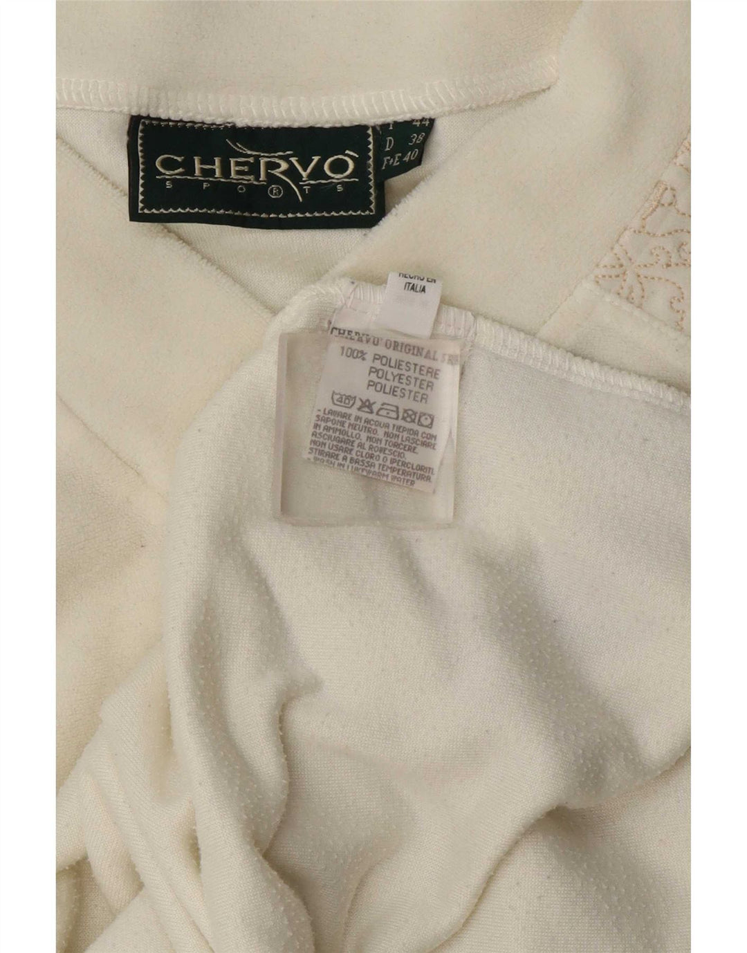 Chervo Top Sin Mangas De Terciopelo Para Mujer IT 44 Medium Off White Paisley Poliéster