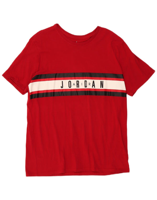 Jordan Camiseta gráfica para hombre Top XL Rojo Colorblock Algodón