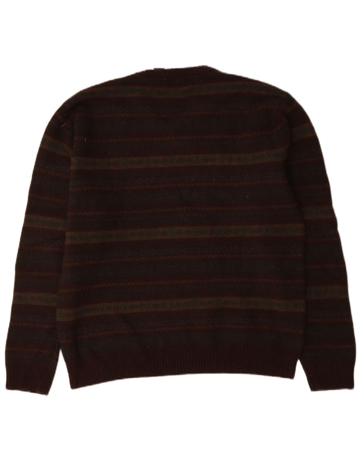 Chaps Suéter con cuello en V para hombre, talla grande, lana de cordero Fair Isle multicolor