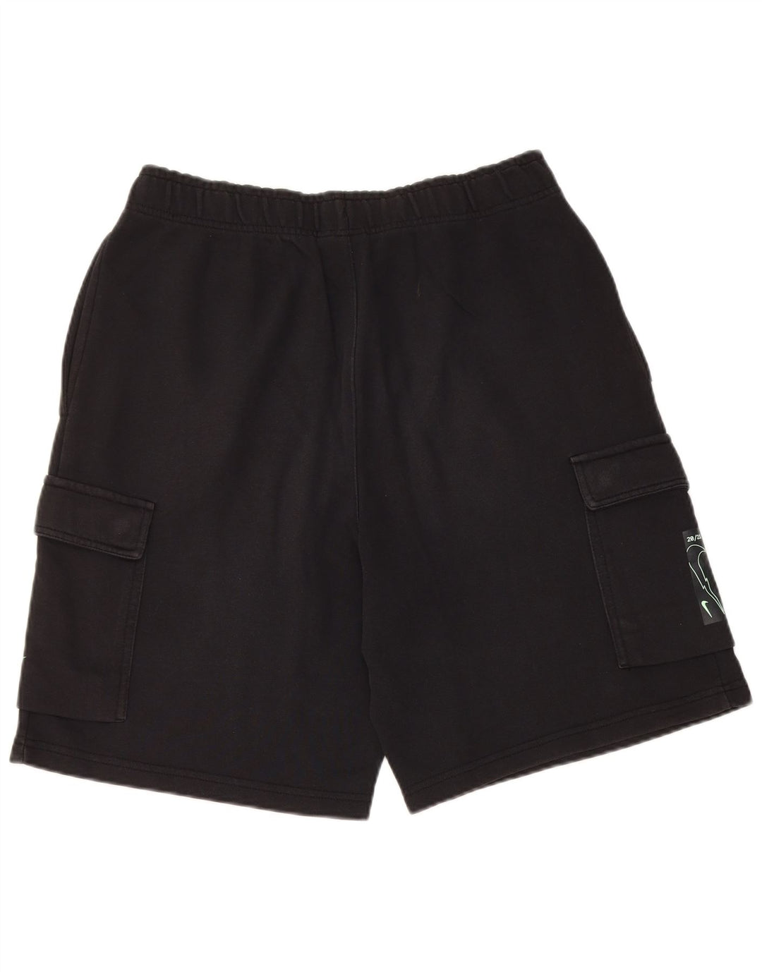 Nike Pantalones cortos deportivos de ajuste estándar para hombre, algodón negro mediano