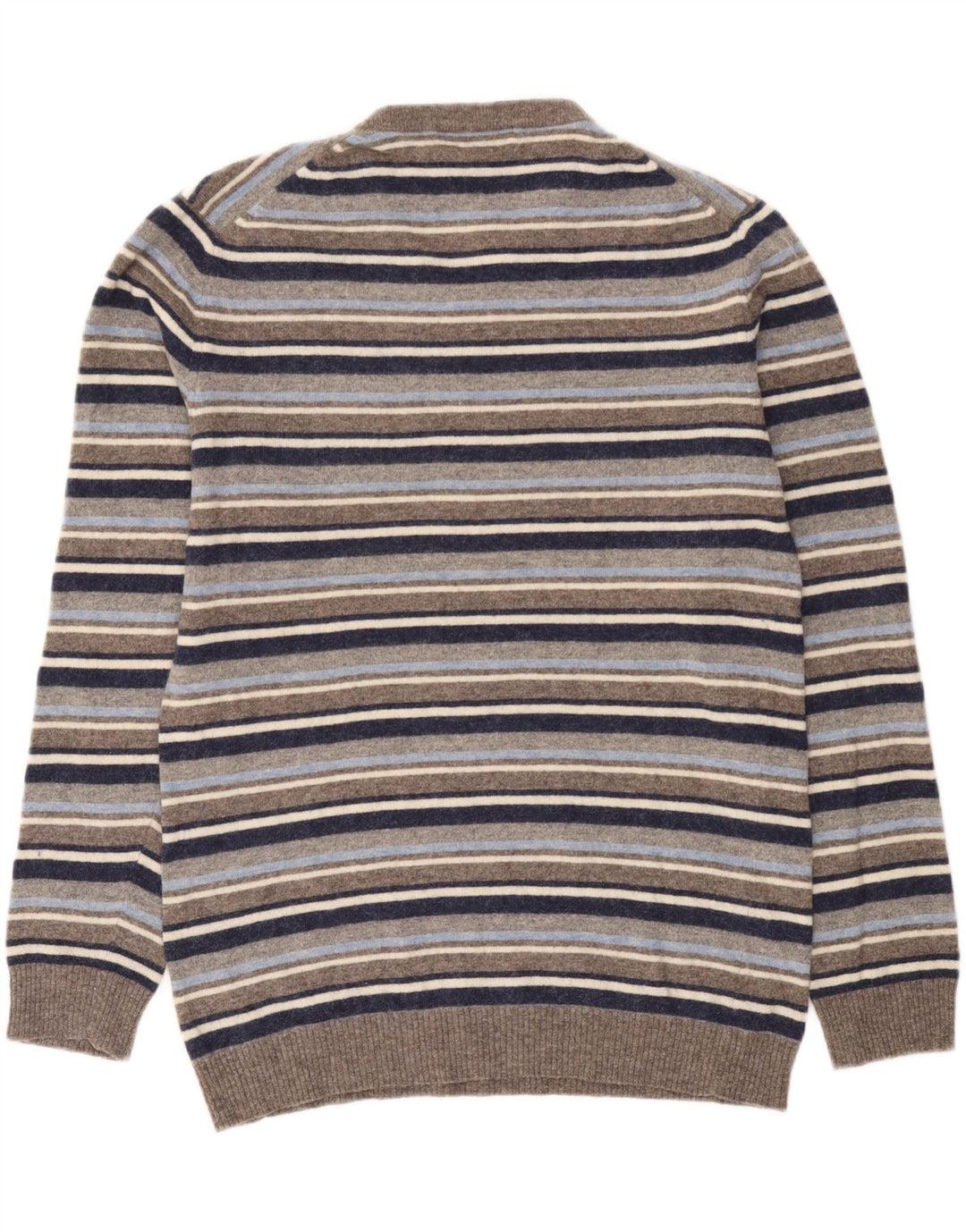 Crew Clothing Jersey con cuello en V para hombre de lana a rayas gris medio