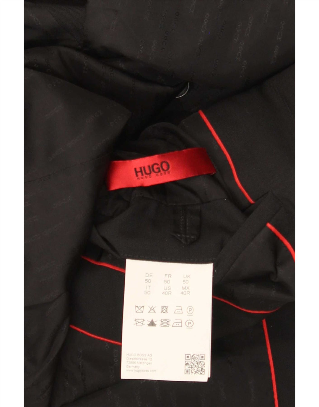 Hugo Boss Chaqueta tipo blazer de 2 botones para hombre EU 50 Grande Lana negra