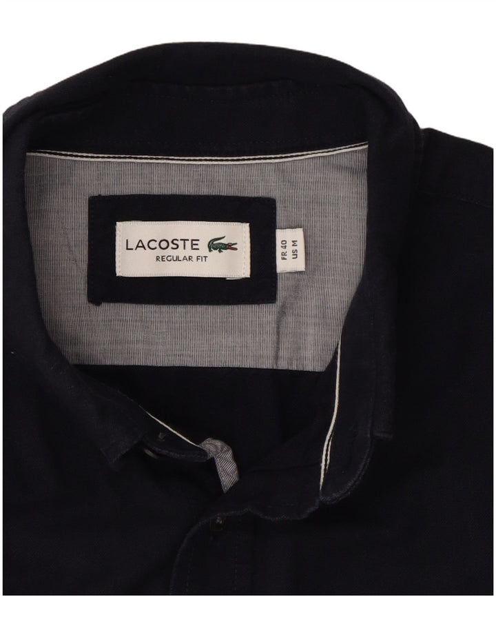 Camisa Lacoste Hombre Manga Corta Regular Fit Algodón Azul Marino Medio